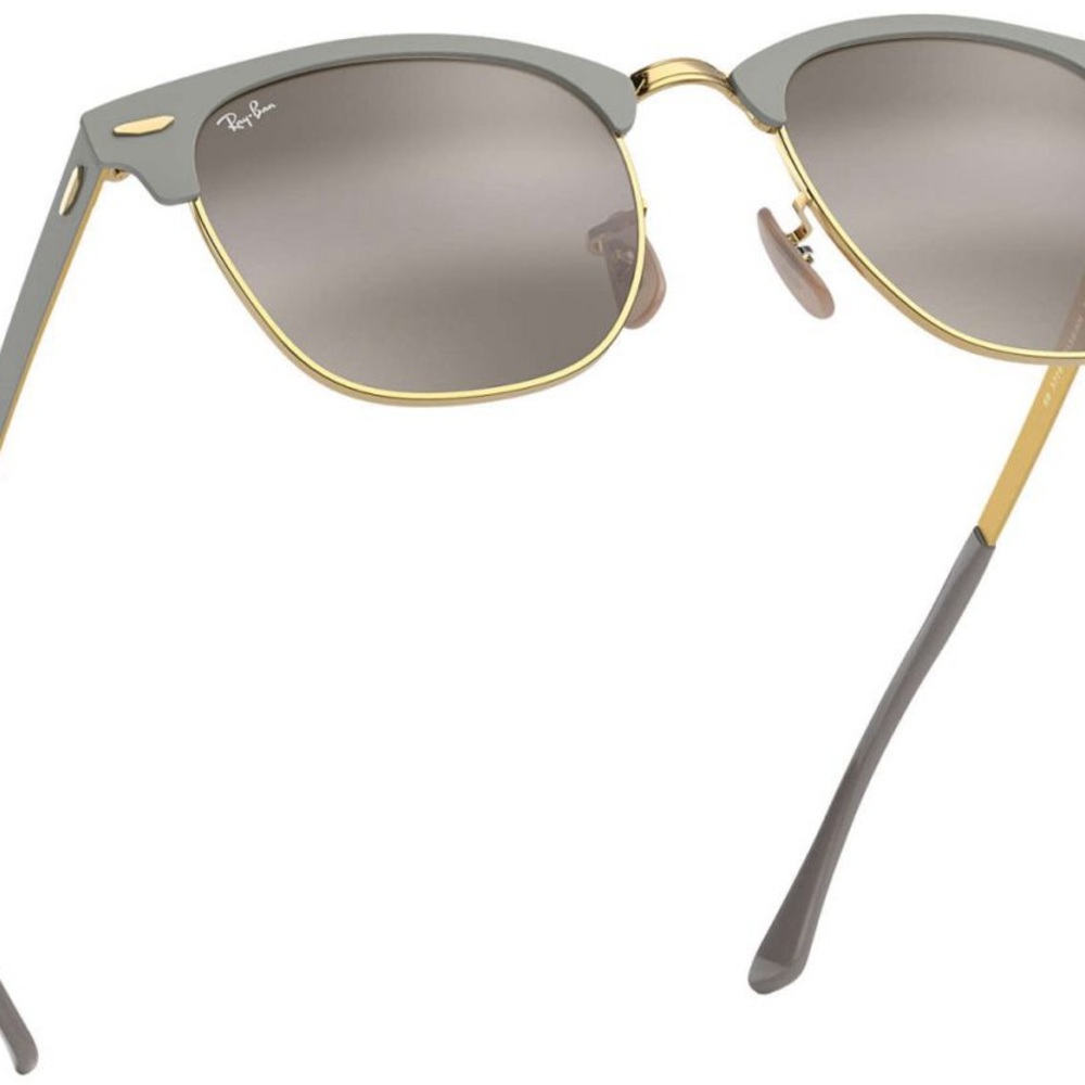 Ray-Ban Light Grey and Gold Sunglasses with Case - CLUBMASTER